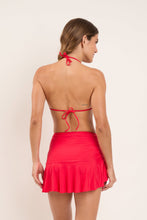 Load image into Gallery viewer, Model Back: Rio De Sol Jupe De Page Mini Skirt Rouge
