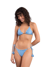 Load image into Gallery viewer, Model Front: Rio De Sol Bas Bottom Shimmer-Baltic-Sea Frufru-Fio
