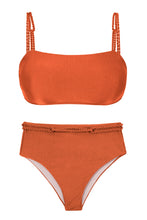 Load image into Gallery viewer, Product Front: Rio De Sol Ensemble Set Paprica Bandeau-Reto Hotpants
