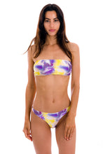 Load image into Gallery viewer, Model Front: Rio De Sol Haut Top Tiedye-Purple Bandeau-Reto
