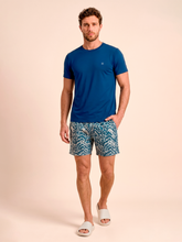 Load image into Gallery viewer, Model Front: Uv Line Bermuda / Short Pour Homme Shorts Acqua Boxer Tie Dye Blue Upf50+
