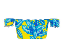 Load image into Gallery viewer, Product Back: Rio De Sol Haut Top Palmeira Azul Off Shoulder
