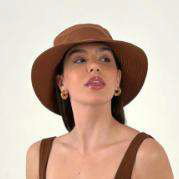 Load image into Gallery viewer, Product Front: Uv Line Bob Hat California Fem Cognac Upf50+
