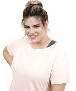 Skin Fit Silk Gola Plus Rosa Respire T-Shirt