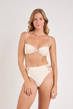 Load image into Gallery viewer, Model Front: Rio De Sol Bas Bottom Malibu-Natural High-Waist-Spin-Iris
