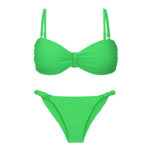 Load image into Gallery viewer, Product Front: Rio De Sol Ensemble Set Dots-Energy Bandeau-Crispy Cheeky-Crispy

