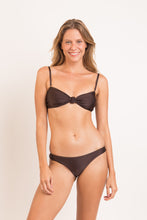 Load image into Gallery viewer, Model Front: Rio De Sol Ensemble Set Shimmer-Coffee Bandeau-Joy Essential
