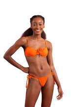 Load image into Gallery viewer, Model Front: Rio De Sol Haut Top Dots-Orange Balconet-Tie
