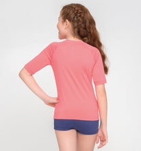 Load image into Gallery viewer, Model Back: Uv Line T-Shirt Kids Fpu50+ Uvpro Short Sleeve T-Shirt Coral Uv
