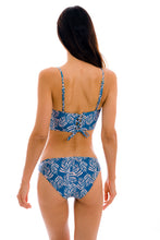 Load image into Gallery viewer, Model Back: Rio De Sol Haut Top Palms-Blue Balconet-Anna
