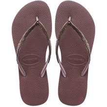 Load image into Gallery viewer, Product Front: Havaianas Tongs Slim Metal Mesh Grape Wine

