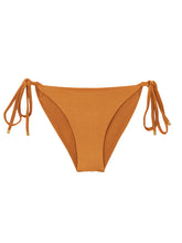 Load image into Gallery viewer, Product Front: Rio De Sol Bas Bottom Shimmer-Nocciola Cheeky-Tie-Gold
