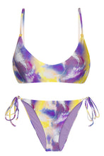 Load image into Gallery viewer, Product Front: Rio De Sol Ensemble Set Tiedye-Purple Bralette Ibiza-Comfy
