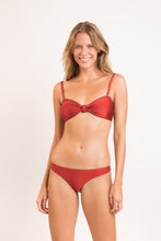 Load image into Gallery viewer, Model Front: Rio De Sol Haut Top Shimmer-Liquor Bandeau-Joy
