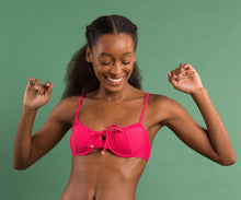 Load image into Gallery viewer, Image 12: Rio De Sol Haut Top Dots-Virtual-Pink Balconet-Tie
