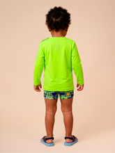 Load image into Gallery viewer, Model Back: Uv Line T-Shirt Longsleeve Baby Yellow Fluor Upf50+
