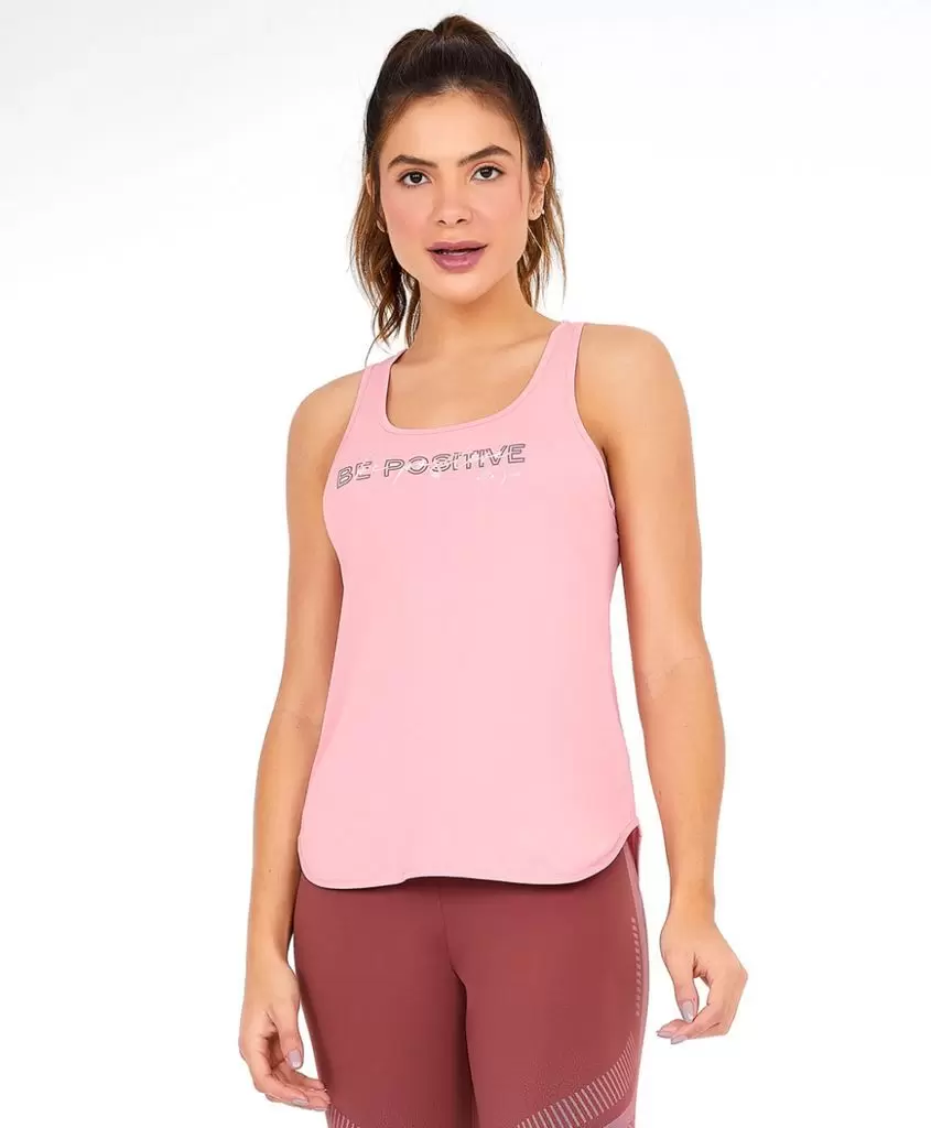 Model Front: Alto Giro Fitness Haut Regata Skin Fit Inspiracional Rosa Icing