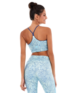 Model Back: Alto Giro Fitness Haut Top Staff Alcinha Dupla Face Azul Movement