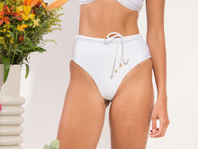 Load image into Gallery viewer, Bottom Shimmer-White Belted-High-Waist
