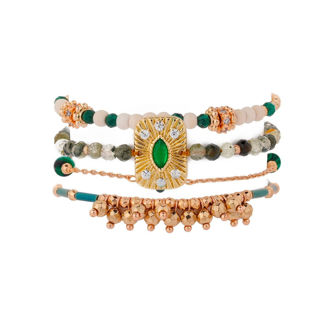 Product Front: Hipanema Bracelet Cuff Karmelia Green Hipenema