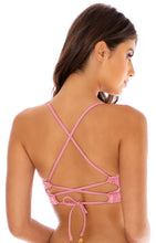 Load image into Gallery viewer, Model Back: Luli Fama Haut Top Peek A Boo Blush River Dance
