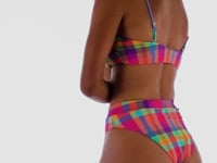 Load and play video in Gallery viewer, Video: Rio De Sol Ensemble Set Tulip-Garden Bandeau-Reto Hotpant-Cos
