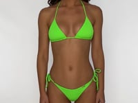 Load and play video in Gallery viewer, Video: Luli Fama Haut Top Wavy Ruched Que Sera Sera Neon Lime
