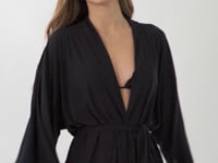 Load and play video in Gallery viewer, Video: Rio De Sol Robe De Plage Black Kimono
