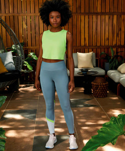 Regata Skin Fit Cropped Reflectivo Verde Sharp