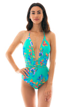 Load image into Gallery viewer, Model Front: Rio De Sol Une Pièce Acqua Flora New Vegas

