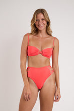 Load image into Gallery viewer, Model Front: Rio De Sol Bas Bottom Malibu-Folia Highwaist-Spin-Iris
