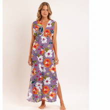 Load image into Gallery viewer, Model Front: Rio De Sol Vêtement De Plage Garden-Flower Long Dress Soleil
