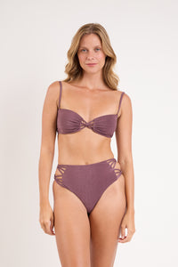 Image 05: Rio De Sol Ensemble Set Malibu-Ebano Bandeau-Iris Highwaist-Spin-Iris