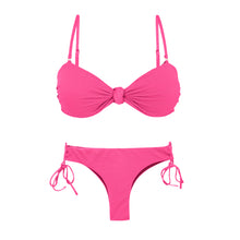Load image into Gallery viewer, Product Front: Rio De Sol Ensemble Set Mtx-Ultrapink Bandeau-Joy Angel
