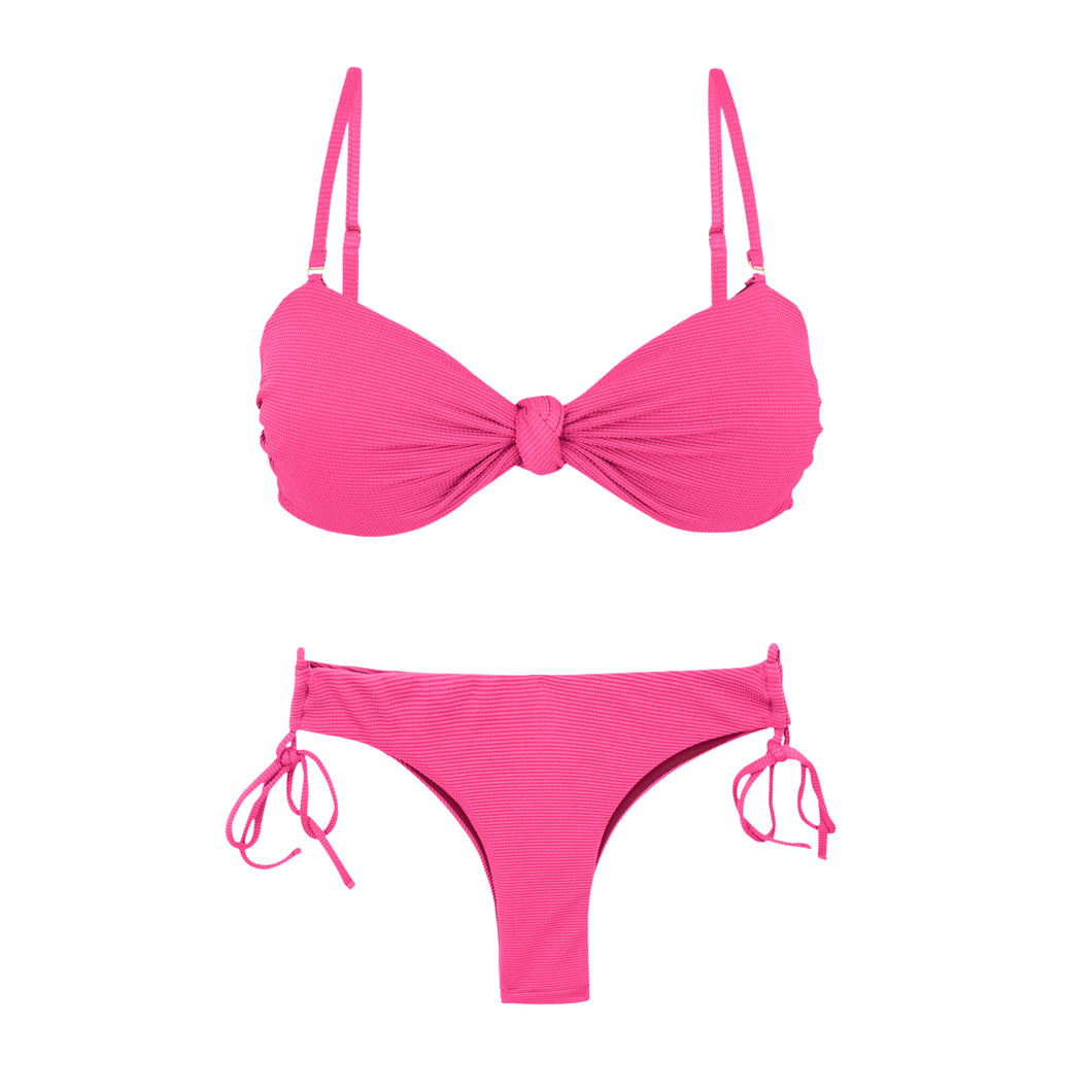 Product Front: Rio De Sol Ensemble Set Mtx-Ultrapink Bandeau-Joy Angel