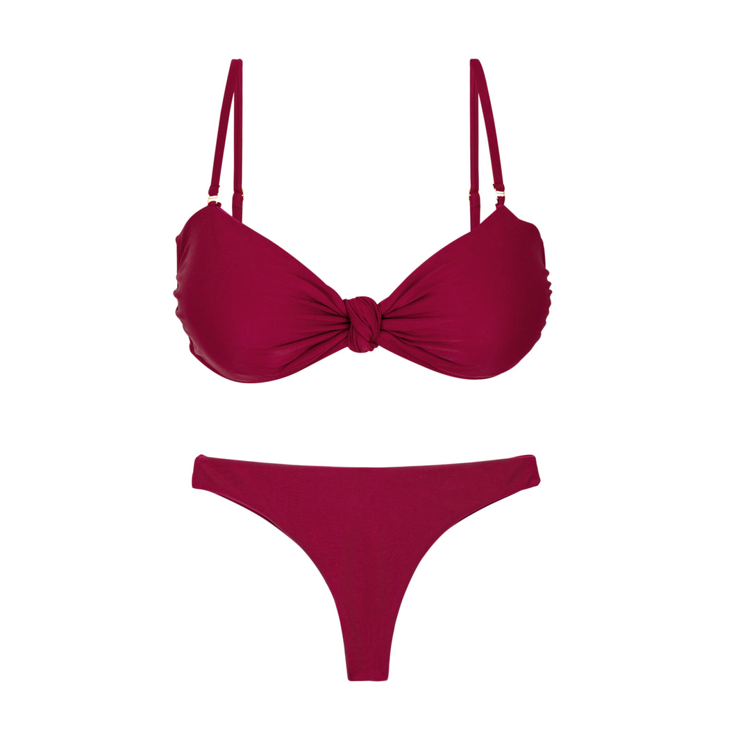 Product Front: Rio De Sol Ensemble Set Touch-Carmim Bandeau-Joy Mia