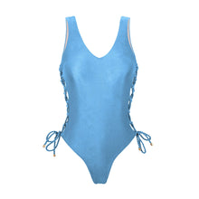Load image into Gallery viewer, Product Front: Rio De Sol Une Pièce Shimmer-Baltic-Sea Zoe
