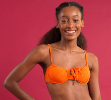 Load image into Gallery viewer, Image 09: Rio De Sol Haut Top Dots-Orange Balconet-Tie
