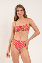 Load image into Gallery viewer, Model Front: Rio De Sol Haut Top Floral-Scales Balconet-Tie

