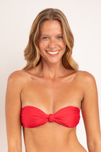 Load image into Gallery viewer, Gallery: Rio De Sol Haut Top Microfibra-Chic-Red Bandeau-Joy
