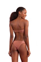 Load image into Gallery viewer, Model Back: Rio De Sol Haut Top Shimmer-Copper Bandeau-Joy
