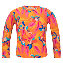 Load image into Gallery viewer, Top Orange-Bloom Rash-Guard
