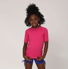 Load image into Gallery viewer, Model Front: Uv Line T-Shirt Camiseta Kids Uvpro Mc Pink Upf50+
