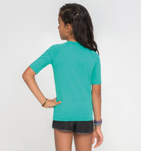 Load image into Gallery viewer, Model Back: Uv Line T-Shirt Kids Fpu50+ Uvpro Short Sleeve T-Shirt Mint Green Uv

