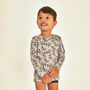 Model Front: Uv Line T-Shirt Longsleeve Baby Zebra Upf50+