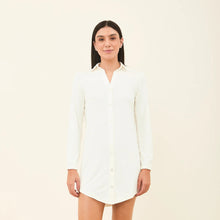 Load image into Gallery viewer, Model Front: Uv Line Chemise Shirtdress Copenhagen Offwhite Upf50+

