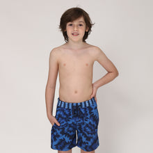 Load image into Gallery viewer, Model Front: Uv Line Maillot De Bain Garçon Short Acqua Oceano Inf Upf50+
