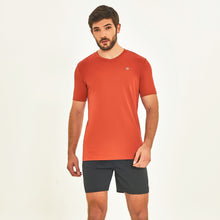 Load image into Gallery viewer, Model Front: Uv Line Fitness Haut T-Shirt Sport Fit Ferrugem Upf50+
