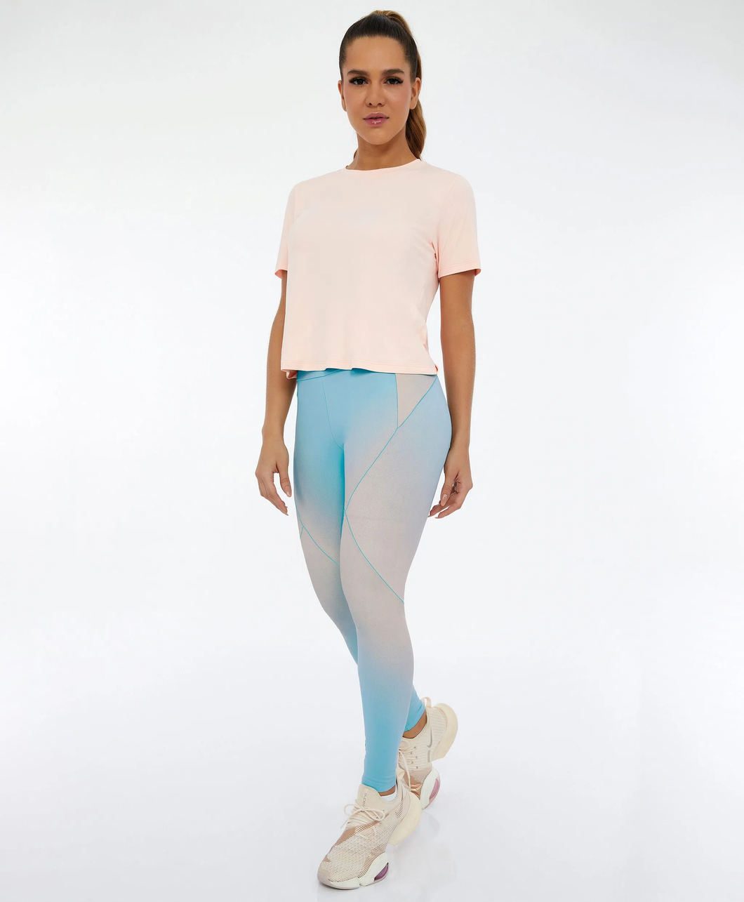 Organic Blackout Leggings Recortes Degrade Azul Organic
